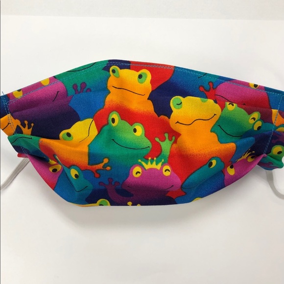 Handmade Accessories - 100% Cotton Face Mask 2 Layer Handmade Frog Print